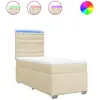 vidaXL Sommier à lattes de lit avec matelas Crème 140x190 cm Tissu