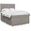 vidaXL Sommier à lattes de lit avec matelas Taupe 140x190 cm Tissu