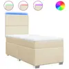 vidaXL Sommier à lattes de lit avec matelas Crème 120x200 cm Tissu