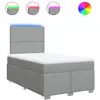 vidaXL Sommier à lattes de lit avec matelas Gris clair 120x200cm Tissu