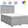 vidaXL Sommier à lattes de lit avec matelas Gris clair 140x190cm Tissu