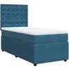 vidaXL Sommier à lattes de lit et matelas Bleu foncé 180x200cm Velours