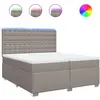 vidaXL Sommier à lattes de lit avec matelas Taupe 200x200 cm Tissu