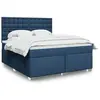 vidaXL Sommier à lattes de lit avec matelas Bleu 180x200 cm Tissu