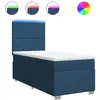 vidaXL Sommier à lattes de lit avec matelas Bleu 180x200 cm Tissu