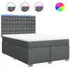 vidaXL Sommier à lattes de lit avec matelas Gris foncé 140x200cm Tissu