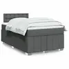 vidaXL Sommier à lattes de lit avec matelas Gris foncé 120x200cm Tissu