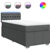vidaXL Sommier à lattes de lit avec matelas Gris foncé 120x200cm Tissu