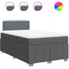 vidaXL Sommier à lattes de lit avec matelas Gris foncé 120x200cm Tissu