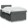 vidaXL Sommier à lattes de lit avec matelas Gris foncé 120x200cm Tissu