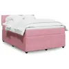 vidaXL Sommier à lattes de lit avec matelas Rose 160x200 cm Velours