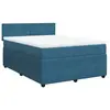 vidaXL Sommier à lattes de lit et matelas bleu 140x190 cm velours
