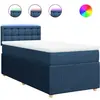 vidaXL Sommier à lattes de lit avec matelas Bleu 100x200 cm Tissu