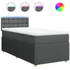 vidaXL Sommier à lattes de lit avec matelas Gris foncé 90x200 cm Tissu