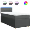 vidaXL Sommier à lattes de lit avec matelas Gris foncé 90x200 cm Tissu