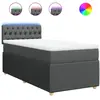 vidaXL Sommier à lattes de lit avec matelas Gris foncé 90x200 cm Tissu