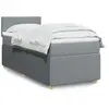 vidaXL Sommier à lattes de lit avec matelas Gris clair 100x200cm Tissu