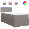 vidaXL Sommier à lattes de lit avec matelas Taupe 100x200 cm Tissu