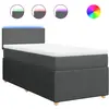 vidaXL Sommier à lattes de lit avec matelas Gris foncé 90x200 cm Tissu