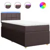 vidaXL Sommier à lattes de lit avec matelas Marron foncé 100x200 cm