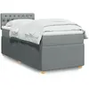 vidaXL Sommier à lattes de lit avec matelas Gris clair 100x200cm Tissu