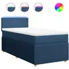 vidaXL Sommier à lattes de lit avec matelas Bleu 140x200 cm Tissu