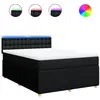 vidaXL Sommier à lattes de lit avec matelas Noir 140x200 cm Tissu