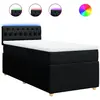 vidaXL Sommier à lattes de lit avec matelas Noir 140x200 cm Tissu