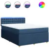 vidaXL Sommier à lattes de lit avec matelas Bleu 140x190 cm Tissu