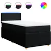 vidaXL Sommier à lattes de lit avec matelas Noir 140x200 cm Tissu