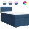 vidaXL Vidaxl Sommier À Lattes De Lit Avec Matelas Bleu 200x200 Cm Tissu