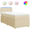 vidaXL Sommier à lattes de lit avec matelas Crème 80x200 cm Tissu