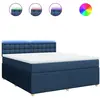 vidaXL Sommier à lattes de lit avec matelas Bleu 180x200 cm Tissu