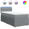 vidaXL Sommier à lattes de lit avec matelas Gris clair 180x200cm Tissu