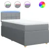 vidaXL Sommier à lattes de lit avec matelas Gris clair 180x200cm Tissu