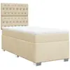vidaXL Sommier à lattes de lit avec matelas Crème 100x200 cm Tissu