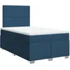 vidaXL Sommier à lattes de lit avec matelas Bleu 90x190 cm Tissu