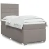 vidaXL Sommier à lattes de lit avec matelas Taupe 90x200 cm Tissu