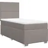 vidaXL Sommier à lattes de lit avec matelas Taupe 90x200 cm Tissu