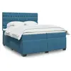 vidaXL Sommier à lattes de lit et matelas Bleu 200x200 cm velours