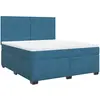 vidaXL Sommier à lattes de lit et matelas Bleu 200x200 cm velours