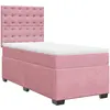 vidaXL Sommier à lattes de lit avec matelas Rose 180x200 cm Velours