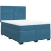 vidaXL Sommier à lattes de lit et matelas bleu 180x200 cm velours