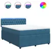 vidaXL Sommier à lattes de lit et matelas Bleu 200x200 cm velours