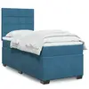 vidaXL Sommier à lattes de lit avec matelas bleu 90x200 cm velours