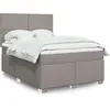vidaXL Sommier à lattes de lit avec matelas Taupe 140x190 cm Tissu
