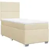 vidaXL Sommier à lattes de lit avec matelas Crème 120x200 cm Tissu