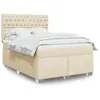 vidaXL Sommier à lattes de lit avec matelas Crème 140x190 cm Tissu
