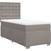 vidaXL Sommier à lattes de lit avec matelas Taupe 200x200 cm Tissu