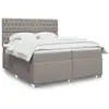 vidaXL Sommier à lattes de lit avec matelas Taupe 200x200 cm Tissu